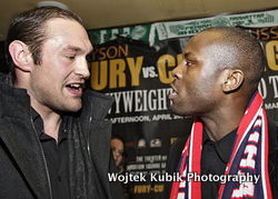 Fury (l) and cunningham exchange heated words