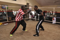 Agbeko hits the mitts with coach asare