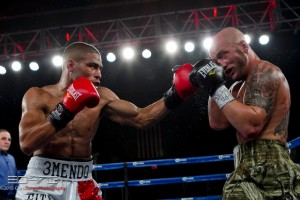 Perez (L.) working the jab.