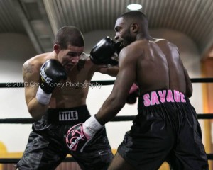 Valerio (L ) landing on Savage